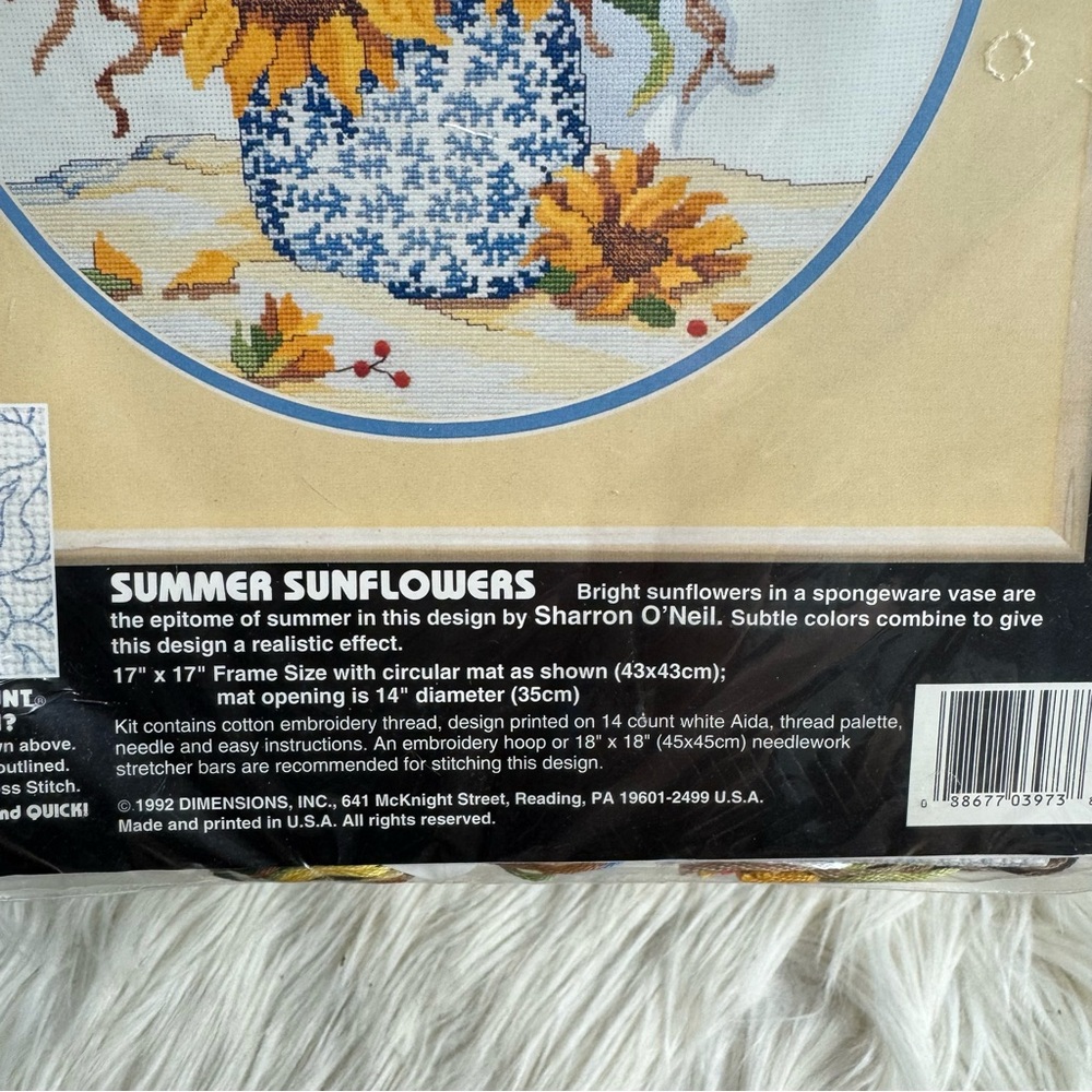 Vintage Dimensions Summer Sunflowers Cross Stitch Kit Grandma Cottage Core - Picture 4 of 7